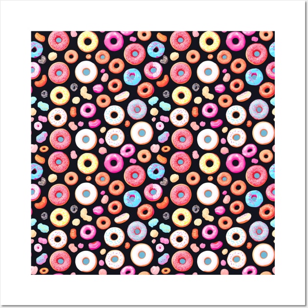 Deliciously Sweet Donut Pattern Design for Doughnut Lovers Wall Art by star trek fanart and more